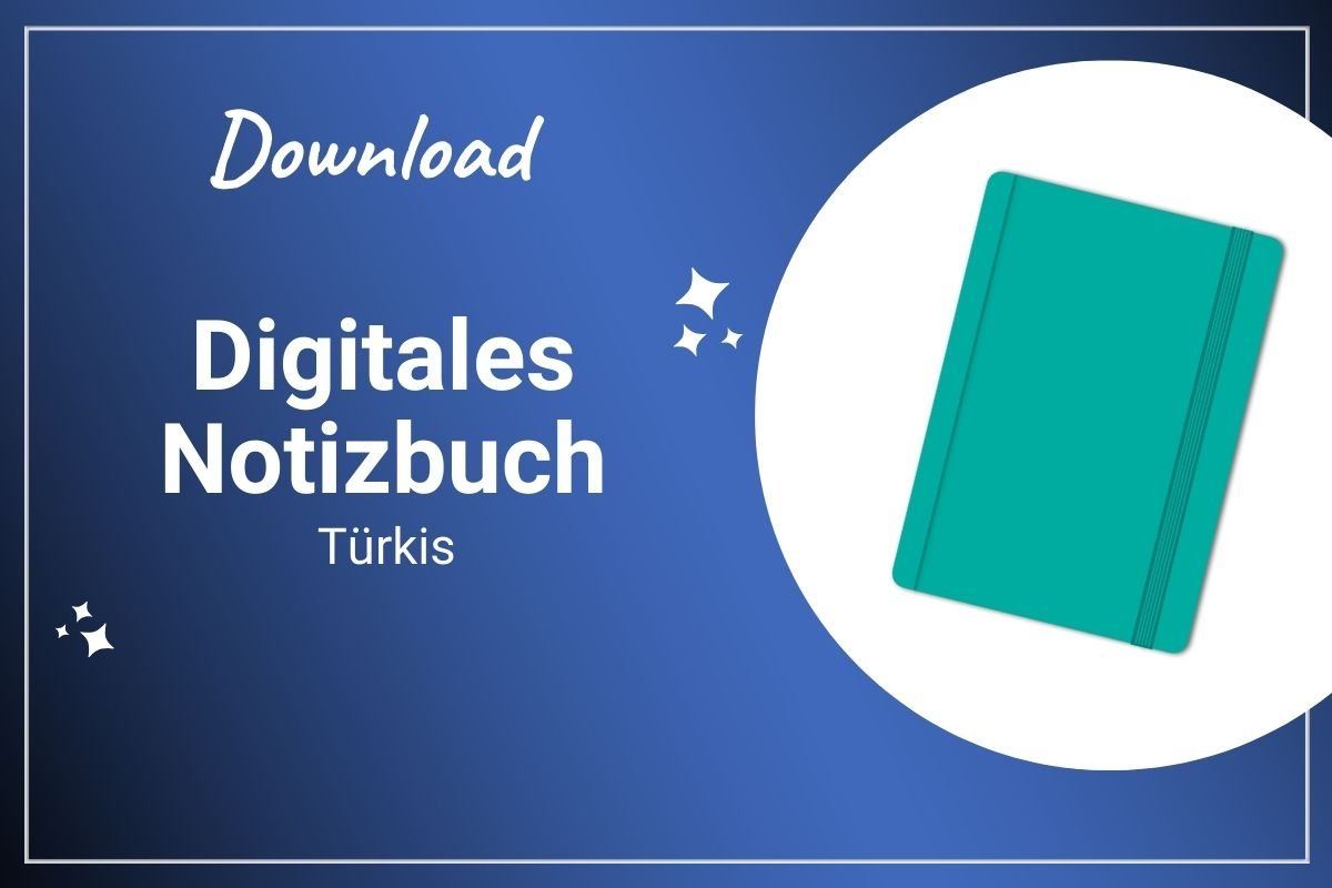Digitales Notizbuch in türkis