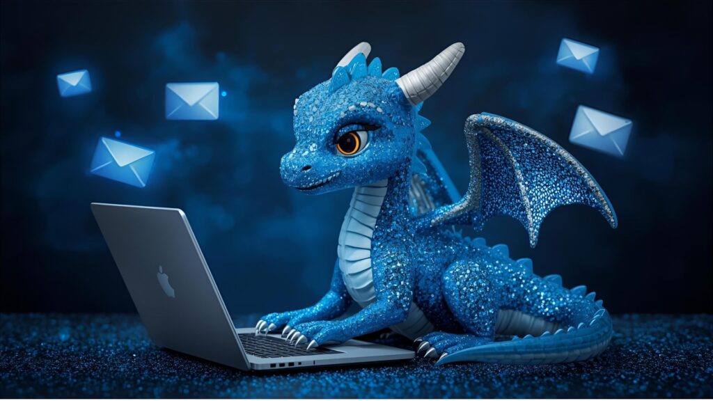 Drache mit E-Mails